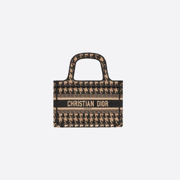 ミニ刺繍千鳥チェックDIOR BOOK TOTEトートバッグ-BRAND OFF