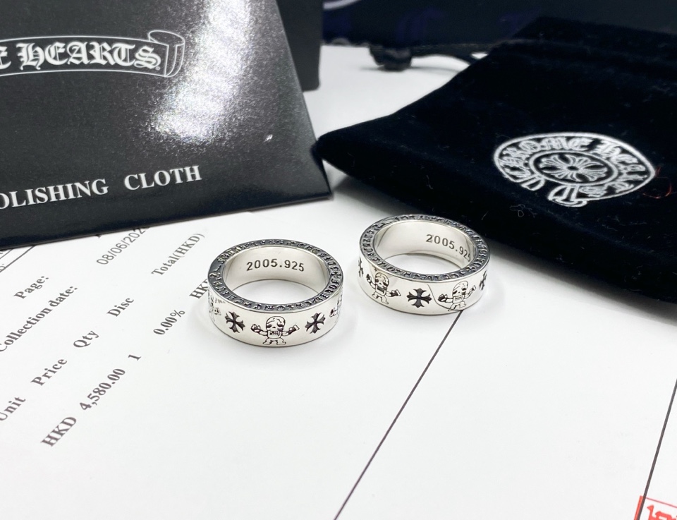 【2026】【Chrome Hearts】  男性と女性のためのクロエハートファッションパーソナリティリング-BRAND OFF