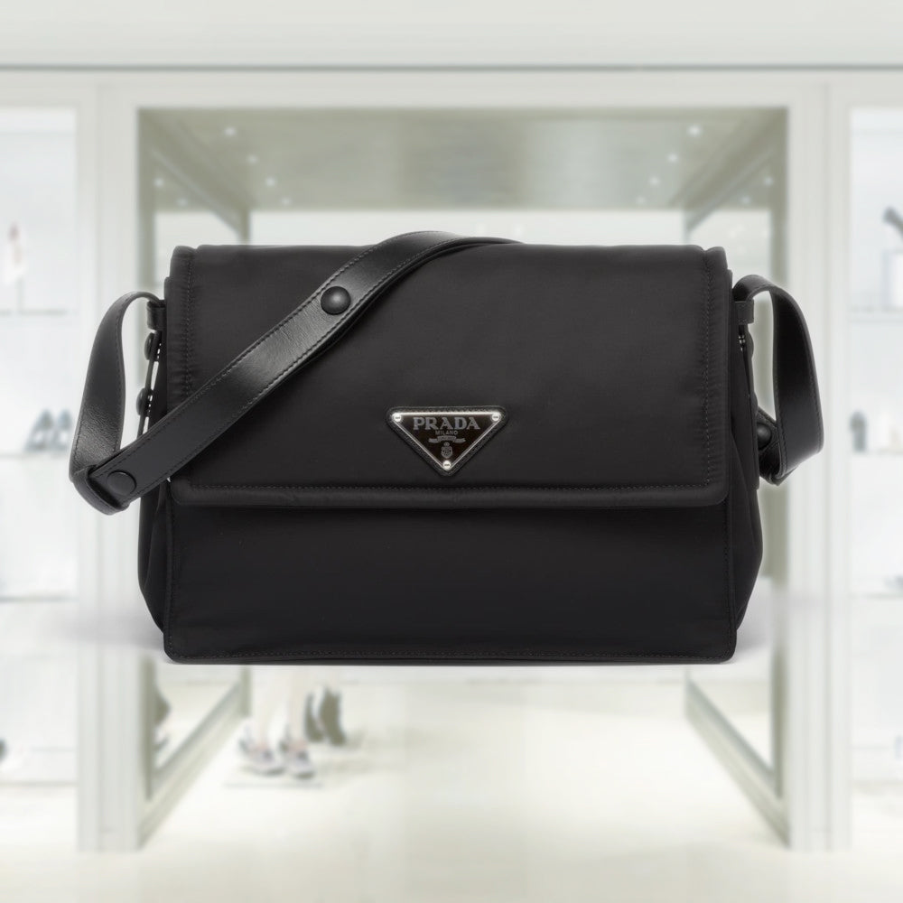 PRADA パデッド Re-Nylon ミディアム ショルダーバッグ 1BD255 ブラック