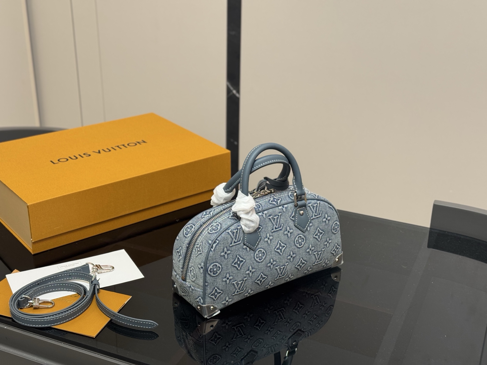 LOUIS VUITTON ルイヴィトン LV KEEPALL 25 デニムバッグ-BRAND OFF