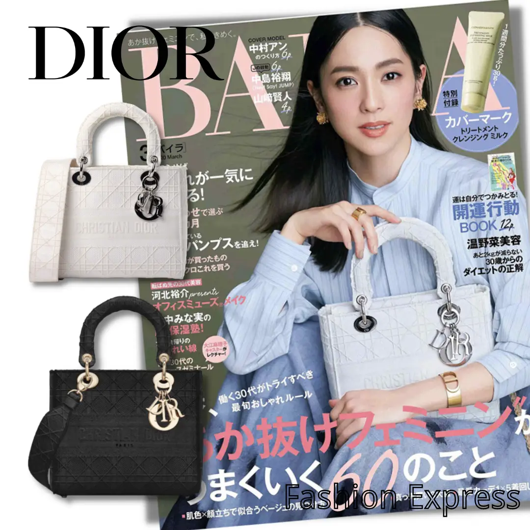 【DIOR】雑誌掲載！中村アンさん愛用！憧れのMedium Lady D-Lite Bag！ 刺繍キャンバス グレー バッグ【バッグ】-BRAND OFF