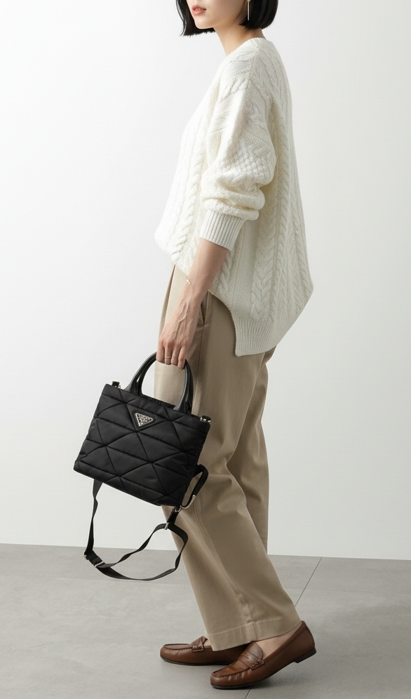 送料関税込☆PRADA パデッド Re-Nylon トート ショルダーバッグ