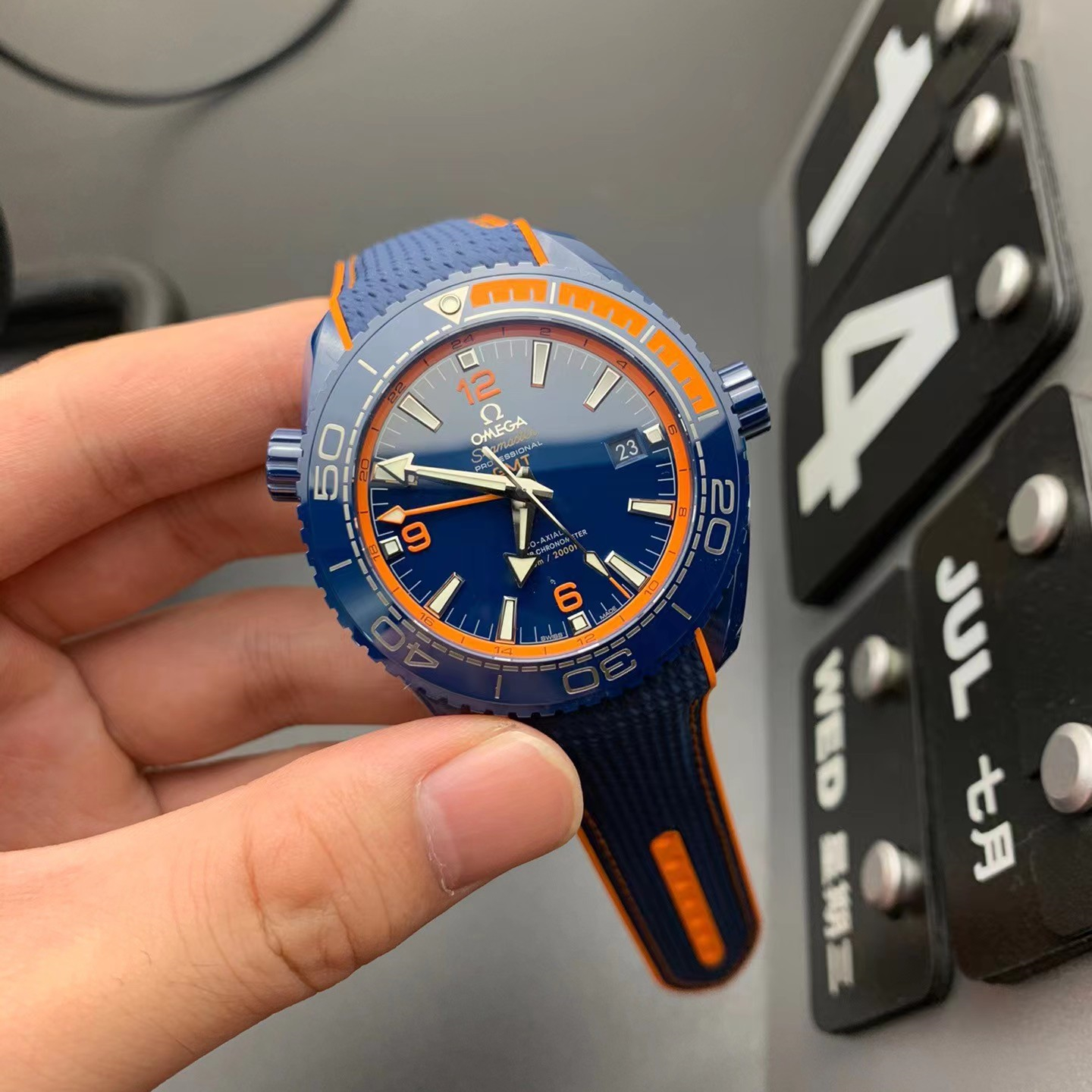 Omega Seamaster Planet Ocean Master Chronometer GMT Big Blue 215.92.46.22.03.001-BRAND OFF