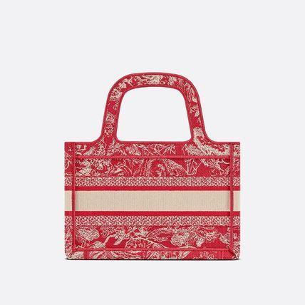 ブックトート バッグ TOILE DE JOUY 刺繍 レッド-BRAND OFF
