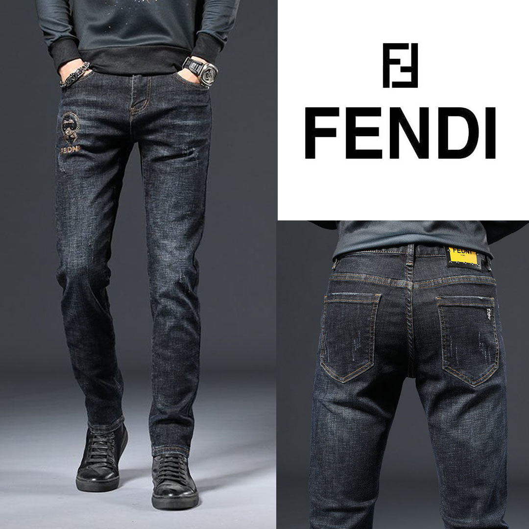 FENDI (フェンディ)公式旗艦店 刺繍ロゴ 、新作ジーンズ-BRAND OFF