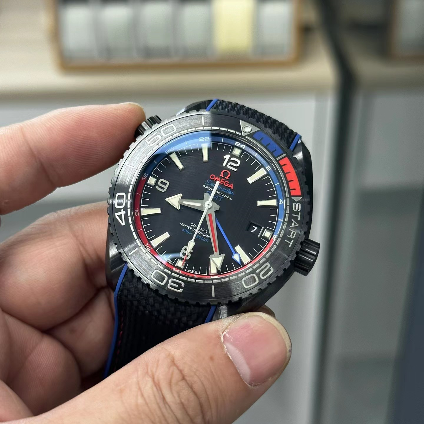 Omega Seamaster Planet Ocean Chronometer GMT ETNZ Deep Black 215.92.46.22.01.004-BRAND OFF
