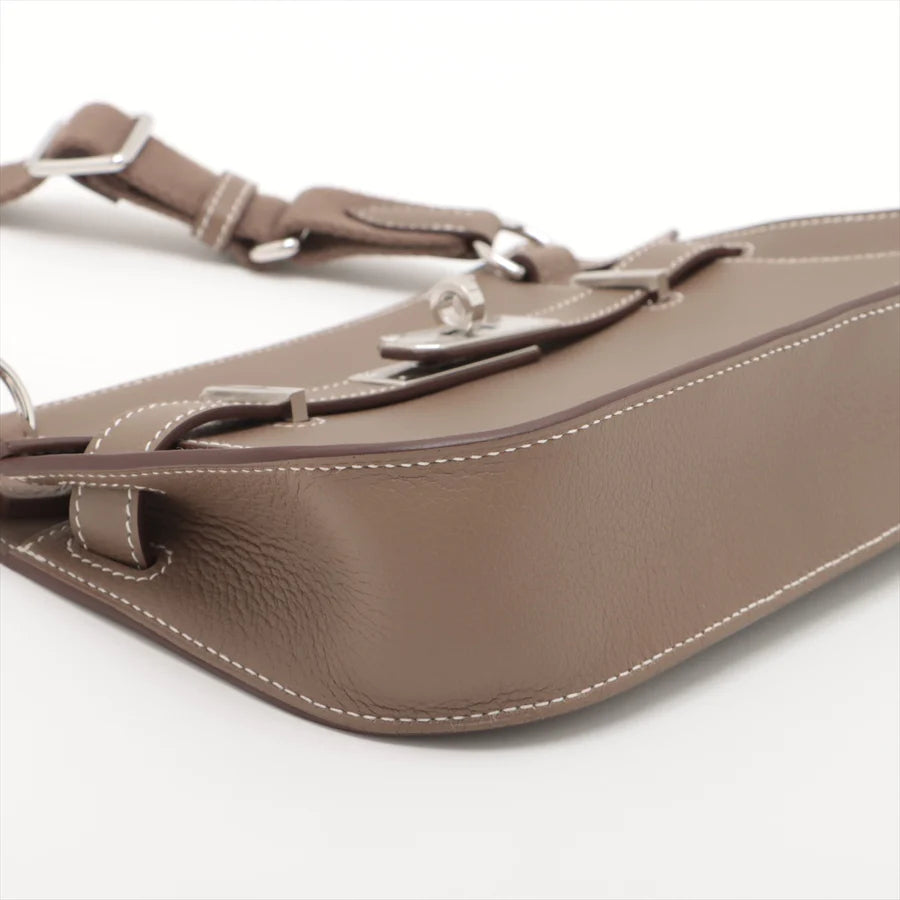 HERMES エルメス ジプシエールミニ エバーカラー エトゥープ シルバー金具-BRAND OFF