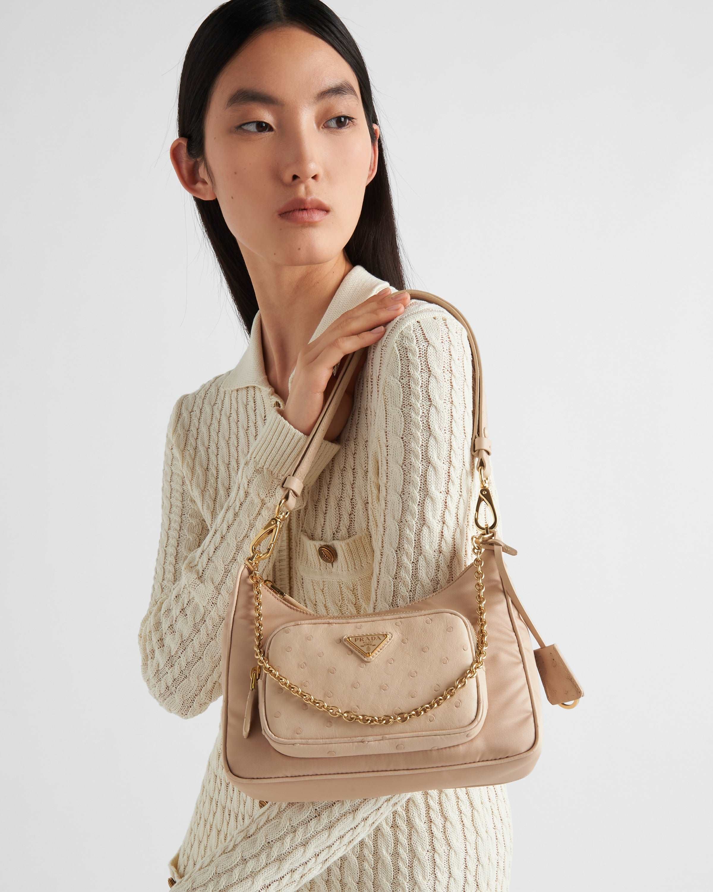 Re-Nylon xオーストリッチ ミニバッグ-BRAND OFF