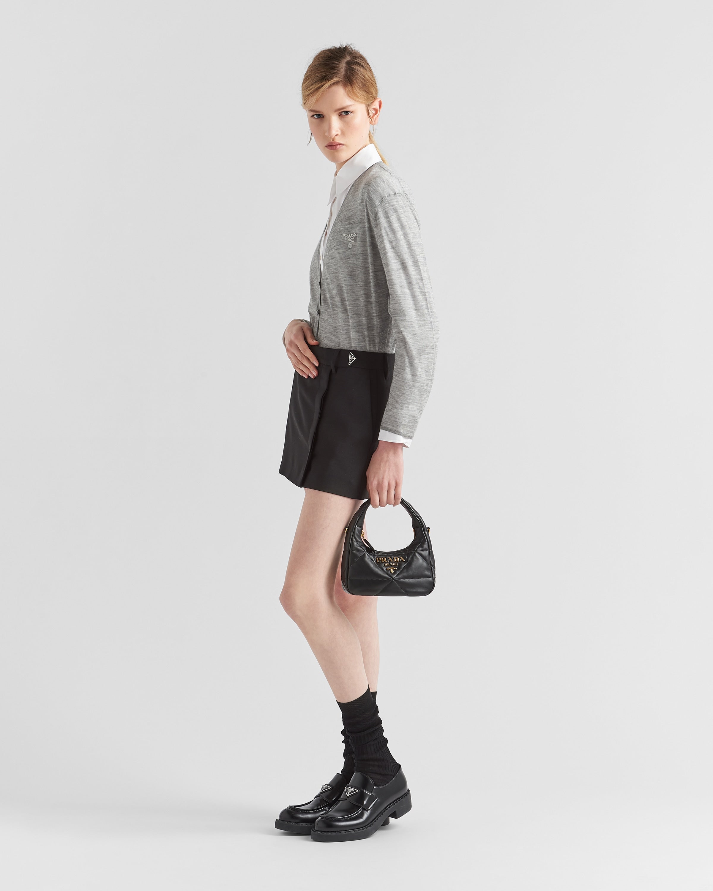 トップステッチ ナッパレザー ミニバッグ-BRAND OFF