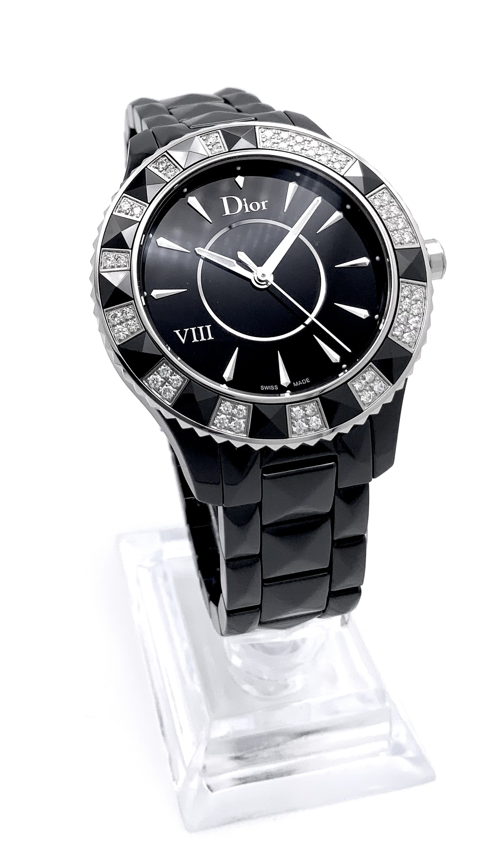 セール!DIOR VIII 黒セラミック ダイヤモンド腕時計CD1241E0C001-BRAND OFF