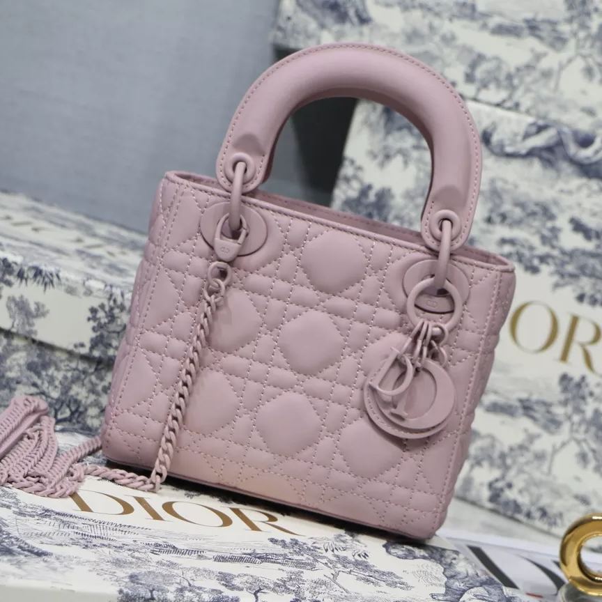 【超入手困難！ほしい！】 Lady Diorトリコロールサテンチェック牛革-BRAND OFF