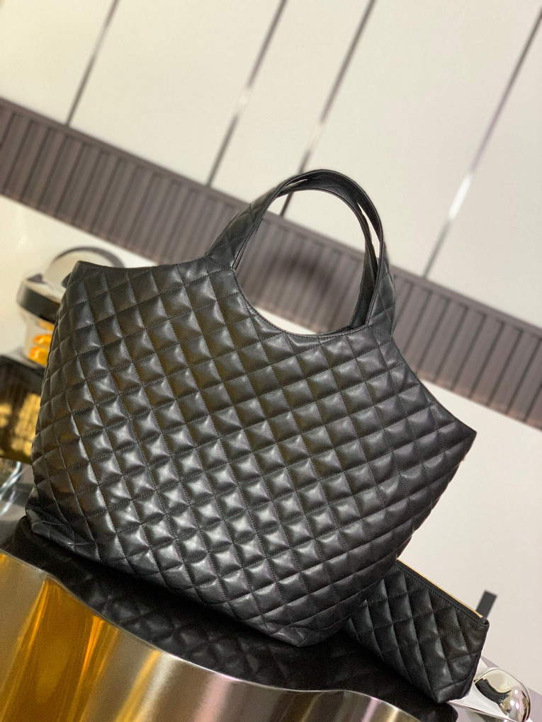 Saint Laurent icare maxiショッピングバッグ-ブラック-BRAND OFF