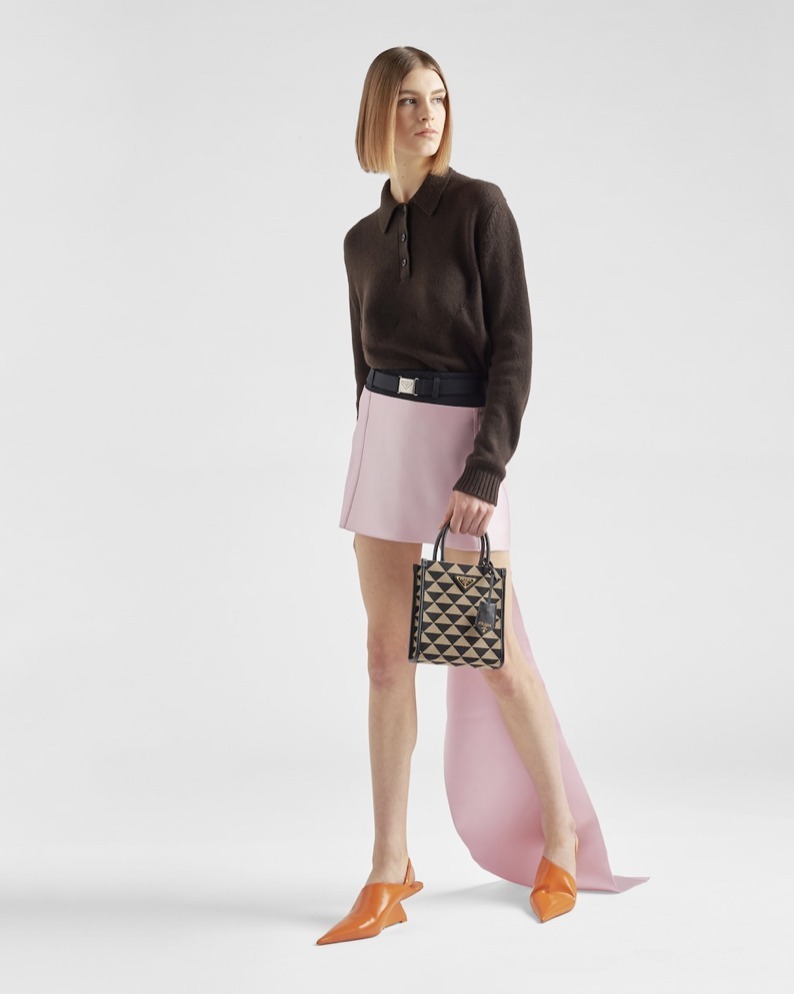 PRADA シンボル エンブロイダリージャカード ミニバッグ-BRAND OFF