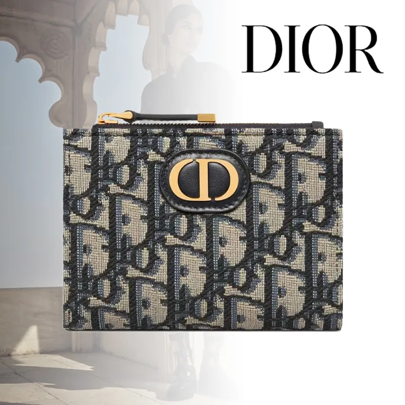 【DIOR】ディオール 30 Montaigne CD マイクロロゴのジッパー開閉 Obilque ジャカード-BRAND OFF