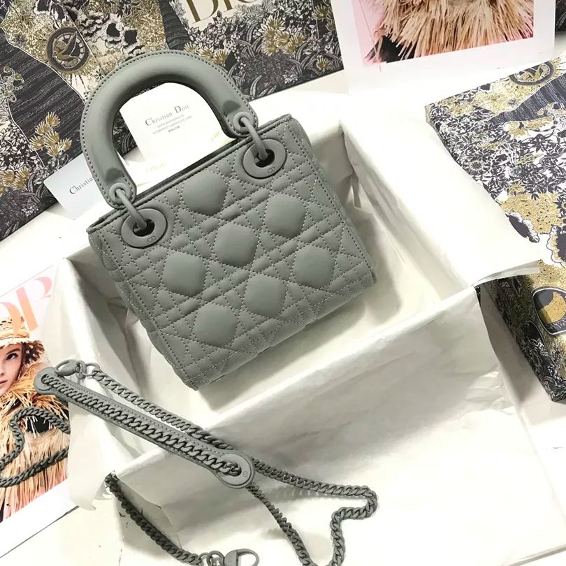 【超入手困難！ほしい！】Lady Diorトリコロールサテンチェック牛革-BRAND OFF