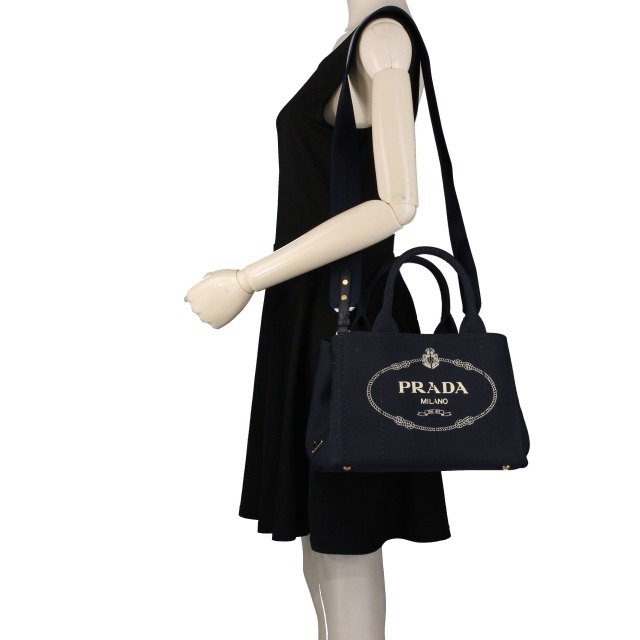 PRADA コットンキャンバス 2WAYトートバッグ-BRAND OFF
