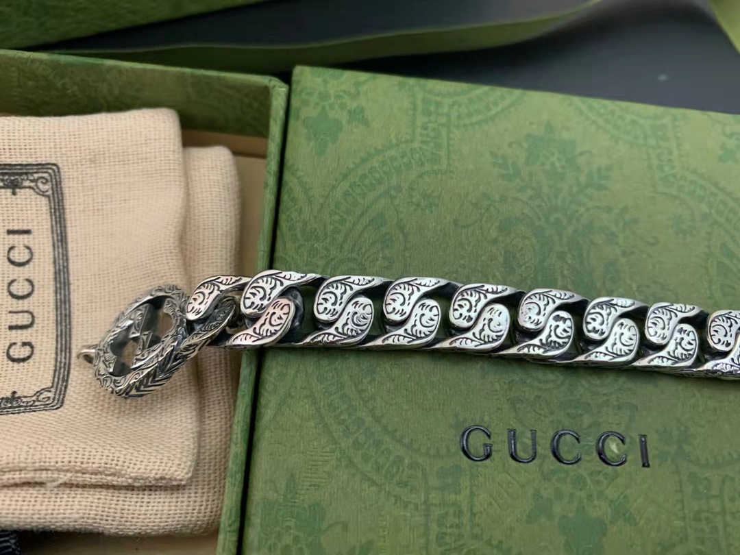 GUCCI  ダブルGチェーンブレスレット 20cm-BRAND OFF