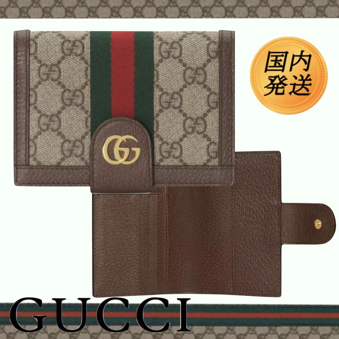 【国内発送★グッチ】オフィディア グッチ ロゴ パスポートケース-BRAND OFF