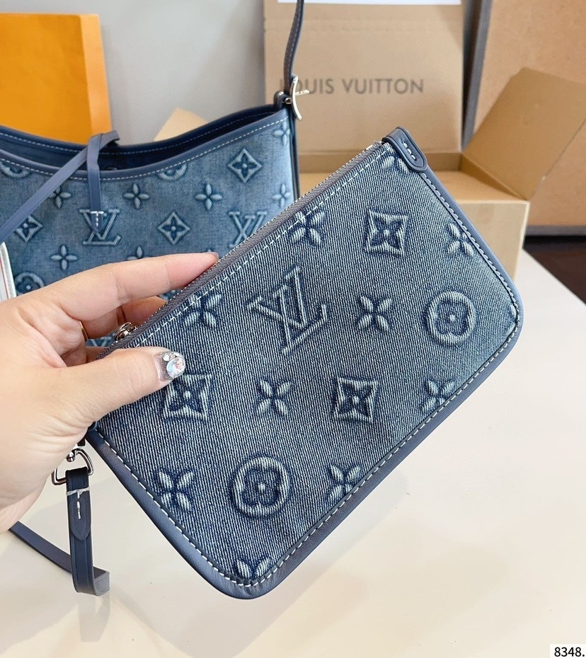 LOUIS VUITTON ルイヴィトン CARRYALL デニムのハンドバッグ-BRAND OFF