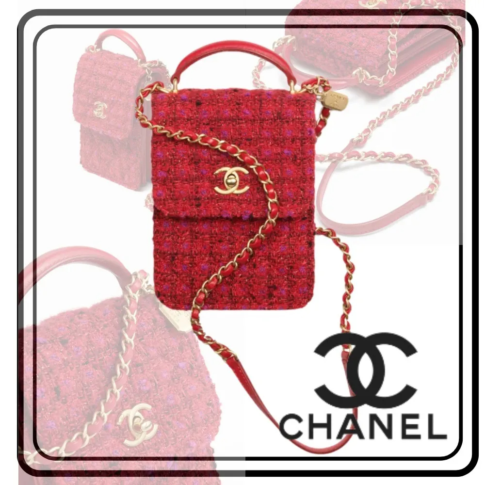 ツイードがかわいい★ 【CHANEL】ハンドルツイードバック-BRAND OFF