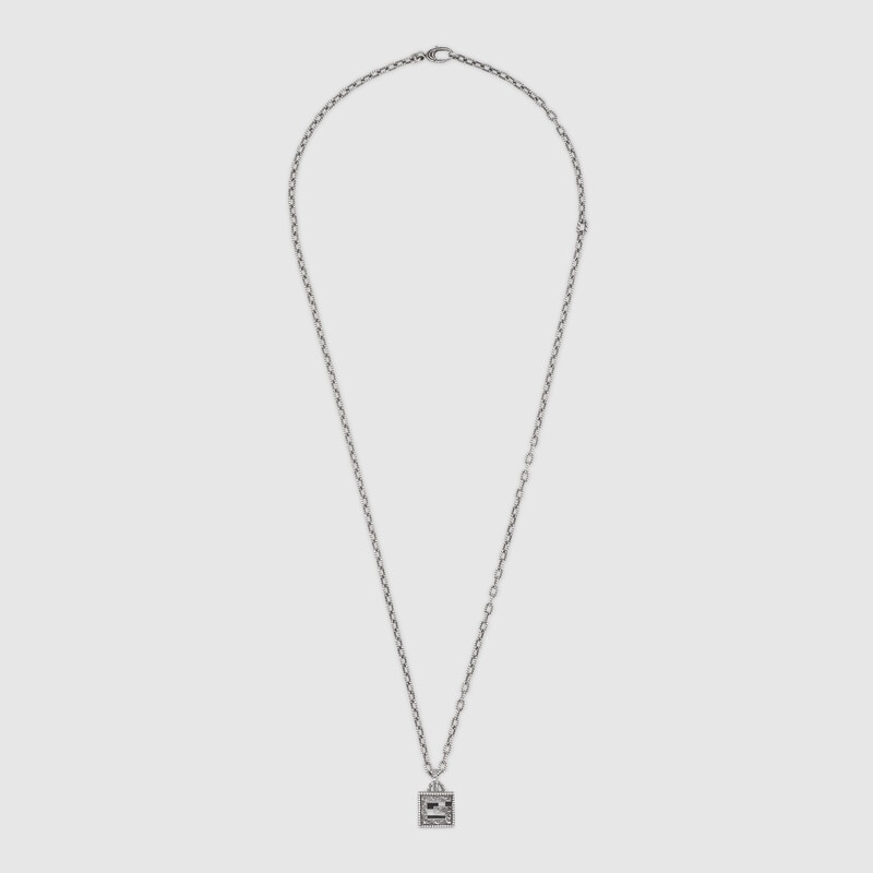 GUCCI スクエアGシルバーネックレス-BRAND OFF