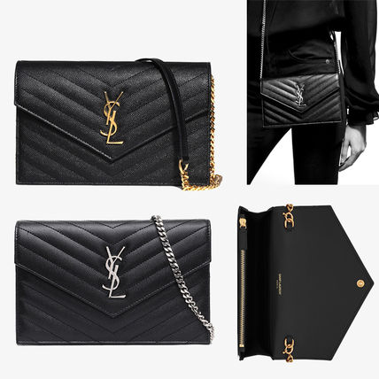 Saint Laurent なし☆YSL モノグラム エンベロープ チェーンウォレット-BRAND OFF