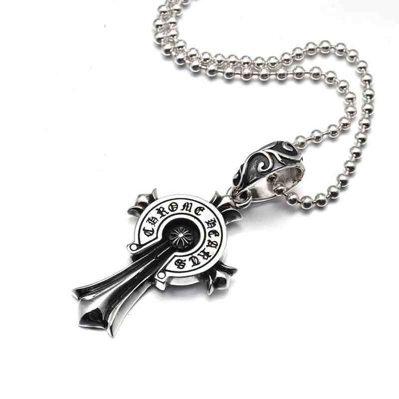 Chrome Hearts クロムハーツ バッジクロスネックレス 65cm-BRAND OFF