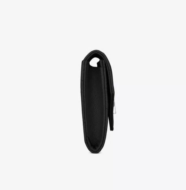 小MONOGRAM黒い粒状のラムレザー長財布-BRAND OFF