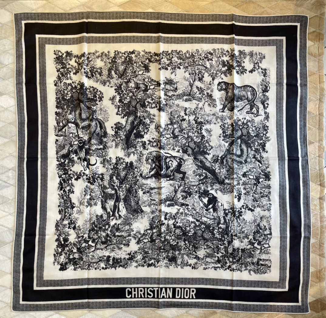 【2026】【DIOR ディオール 】オートクチュール ファッション トランジショナル カラー ロング ビアード スカーフ90*90CM-BRAND OFF