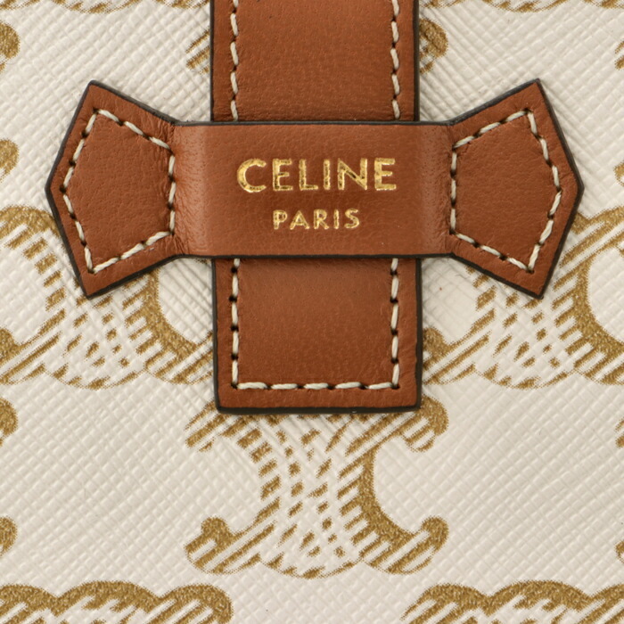 【CELINE】 ミディアム ストラップウォレット ホワイト / タン【財布】-BRAND OFF