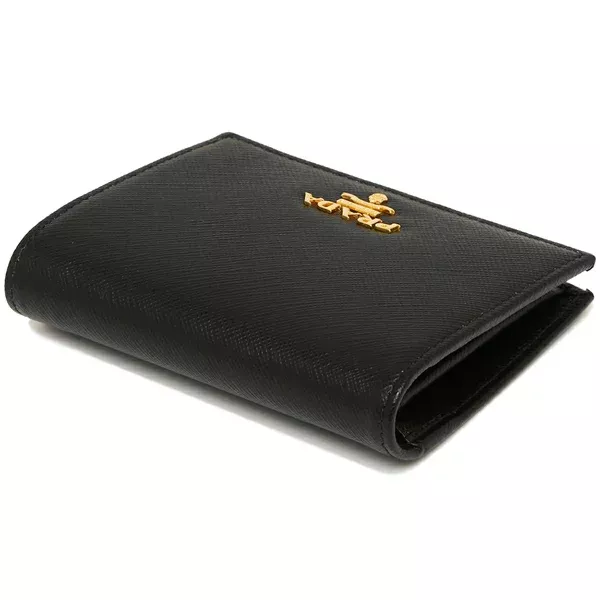プラダ 二つ折り財布 サフィアーノ ミニ財布 レディース PRADA 1MV204 QWA 2DKY SAFFIANO METAL ORO-BRAND OFF