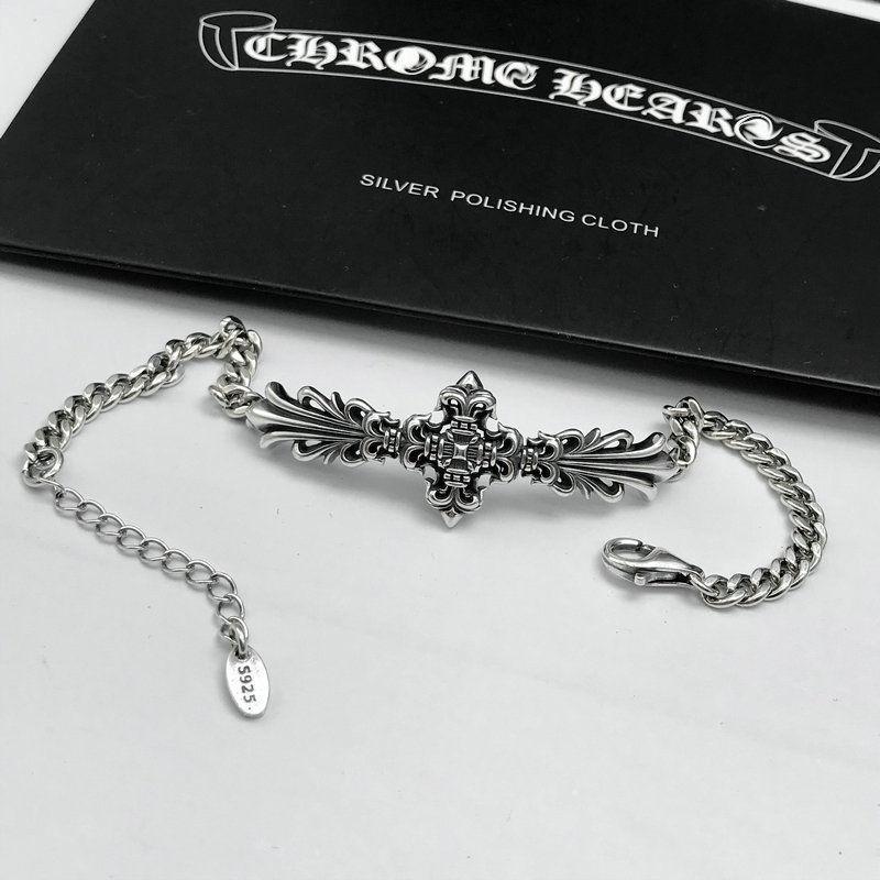 最安値に挑戦 クロムハーツ CHROME HEARTS925スターリングシルバーパーソナリティクロスブレスレットファッションヴィンテージシル-BRAND OFF
