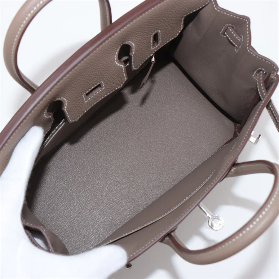 【HERMES 公式旗艦店】ハンドバッグエルメス バーキン25 トゴ エトゥープ シルバー金具-BRAND OFF
