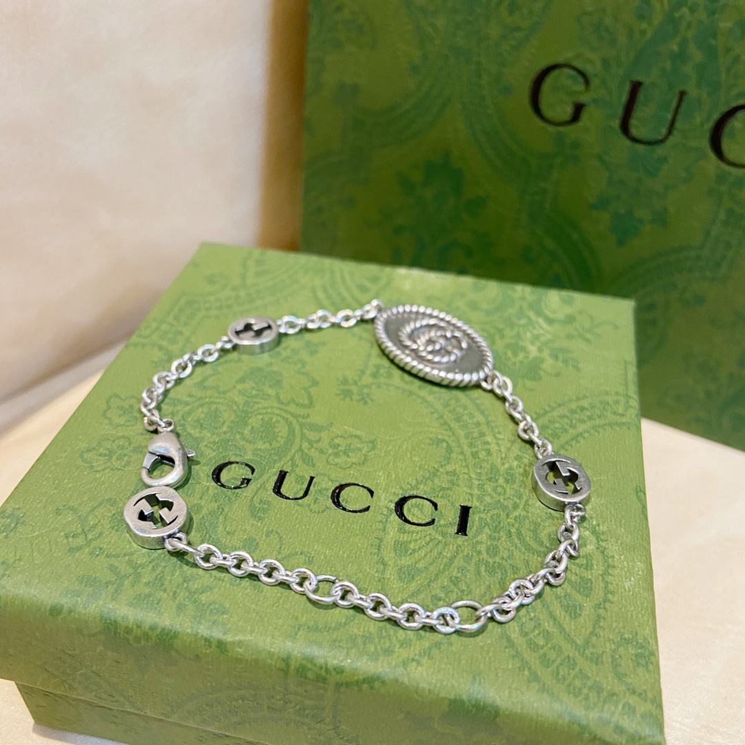 GUCCI インターロッキングG ブレスレット-BRAND OFF