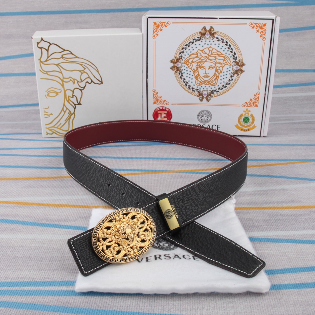【VERSACE】(ヴェルサーチ) 3.8cmベルト メンズ-BRAND OFF