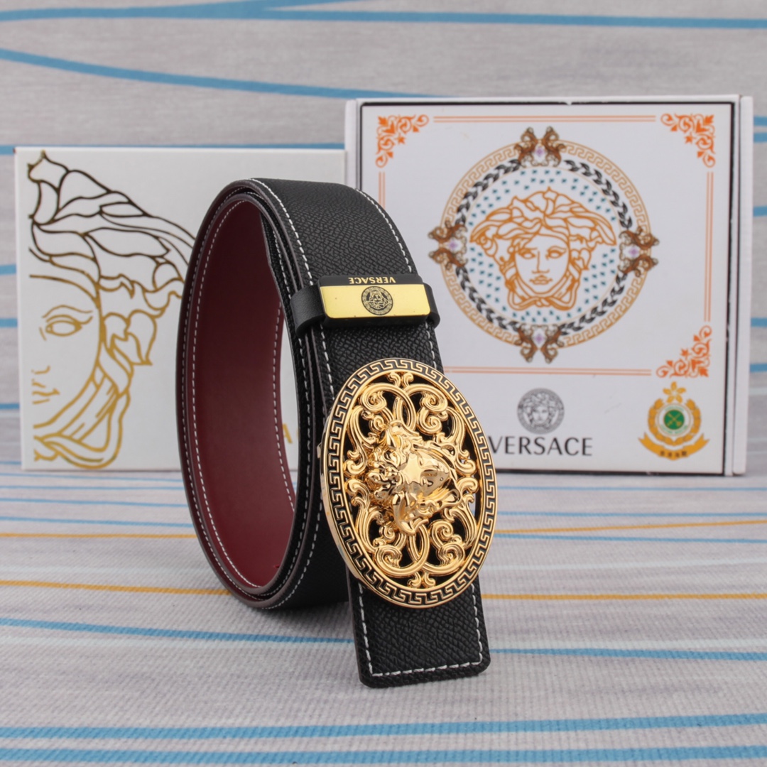 【VERSACE】(ヴェルサーチ) 3.8cmベルト メンズ-BRAND OFF