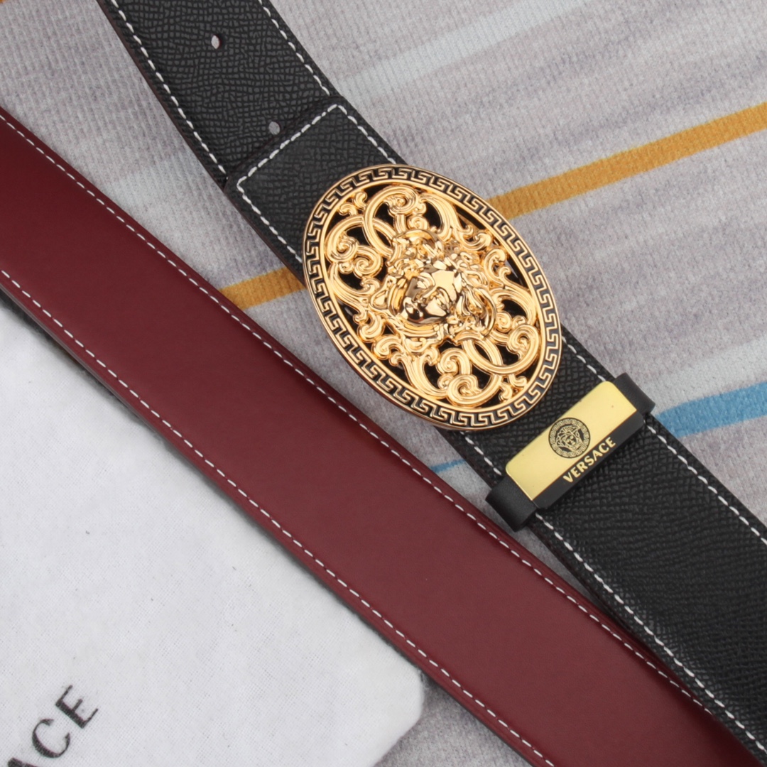 【VERSACE】(ヴェルサーチ) 3.8cmベルト メンズ-BRAND OFF