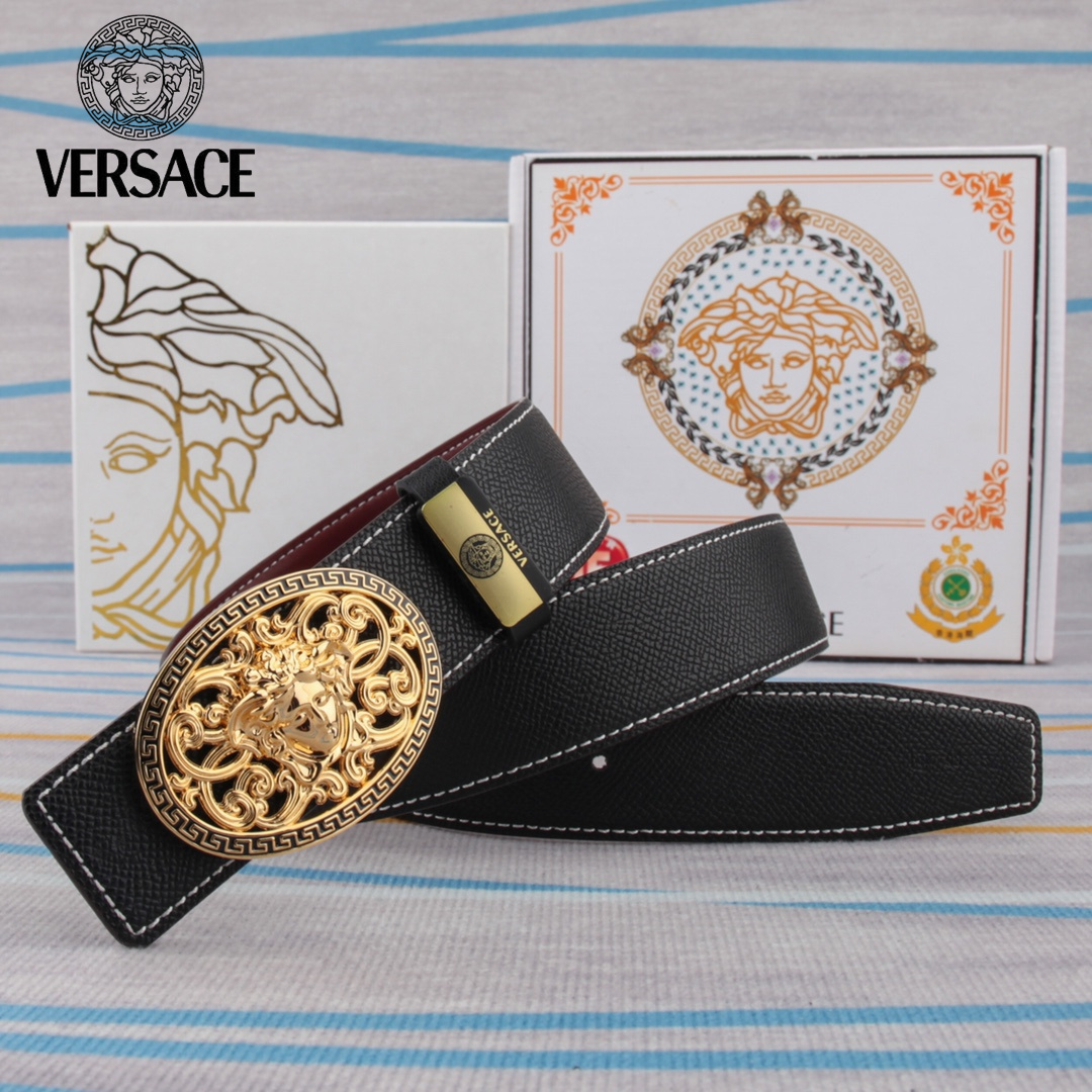 【VERSACE】(ヴェルサーチ) 3.8cmベルト メンズ-BRAND OFF