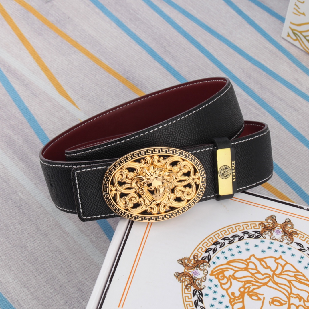 【VERSACE】(ヴェルサーチ) 3.8cmベルト メンズ-BRAND OFF
