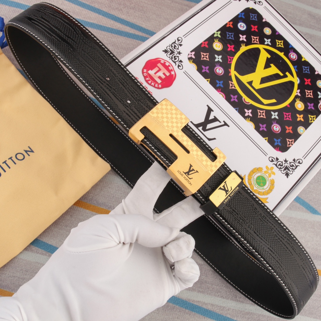 【 LOUIS VUITTON】(ルイヴィトン) 3.8cmベルト メンズ-BRAND OFF