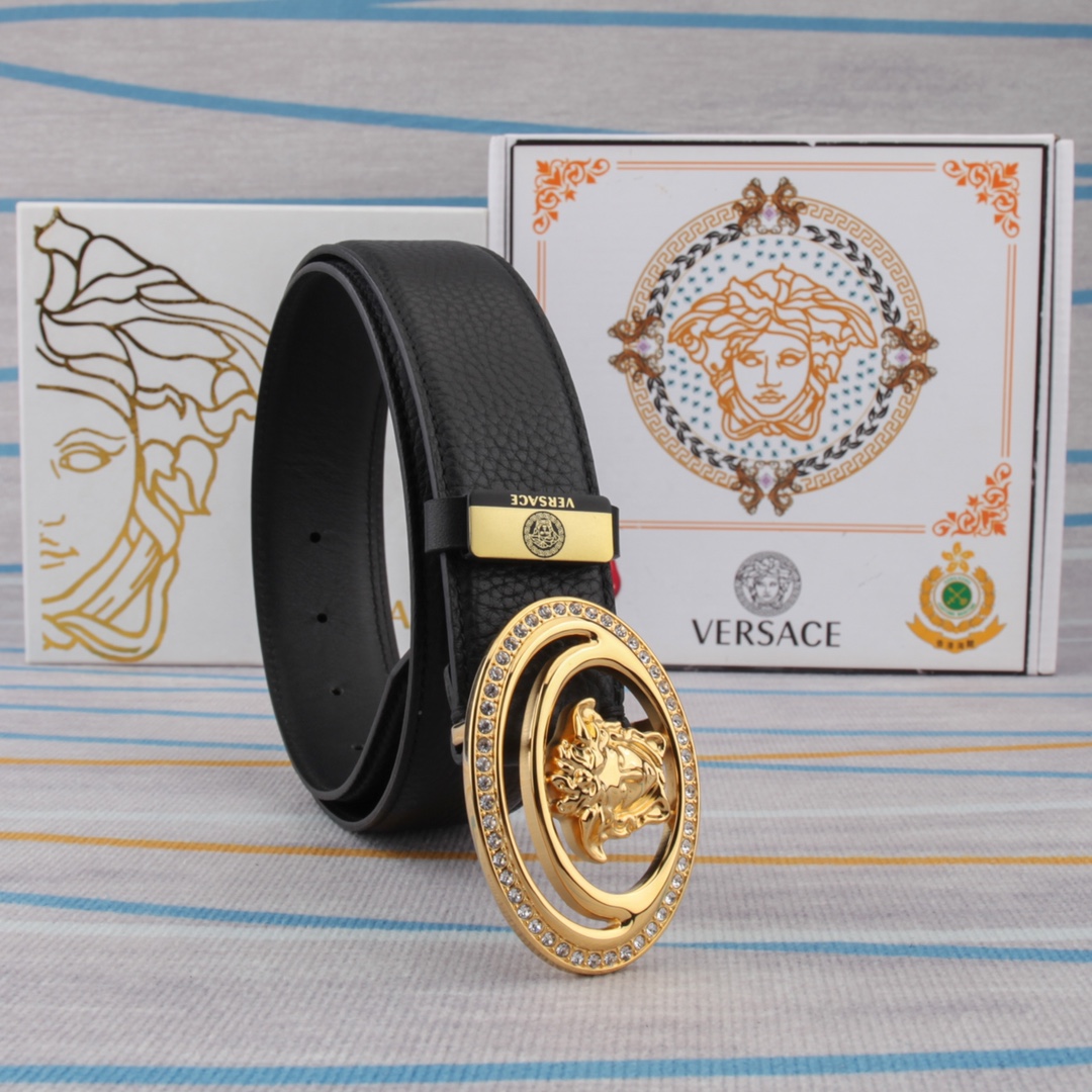 【VERSACE】(ヴェルサーチ) 3.8cmベルト メンズ-BRAND OFF
