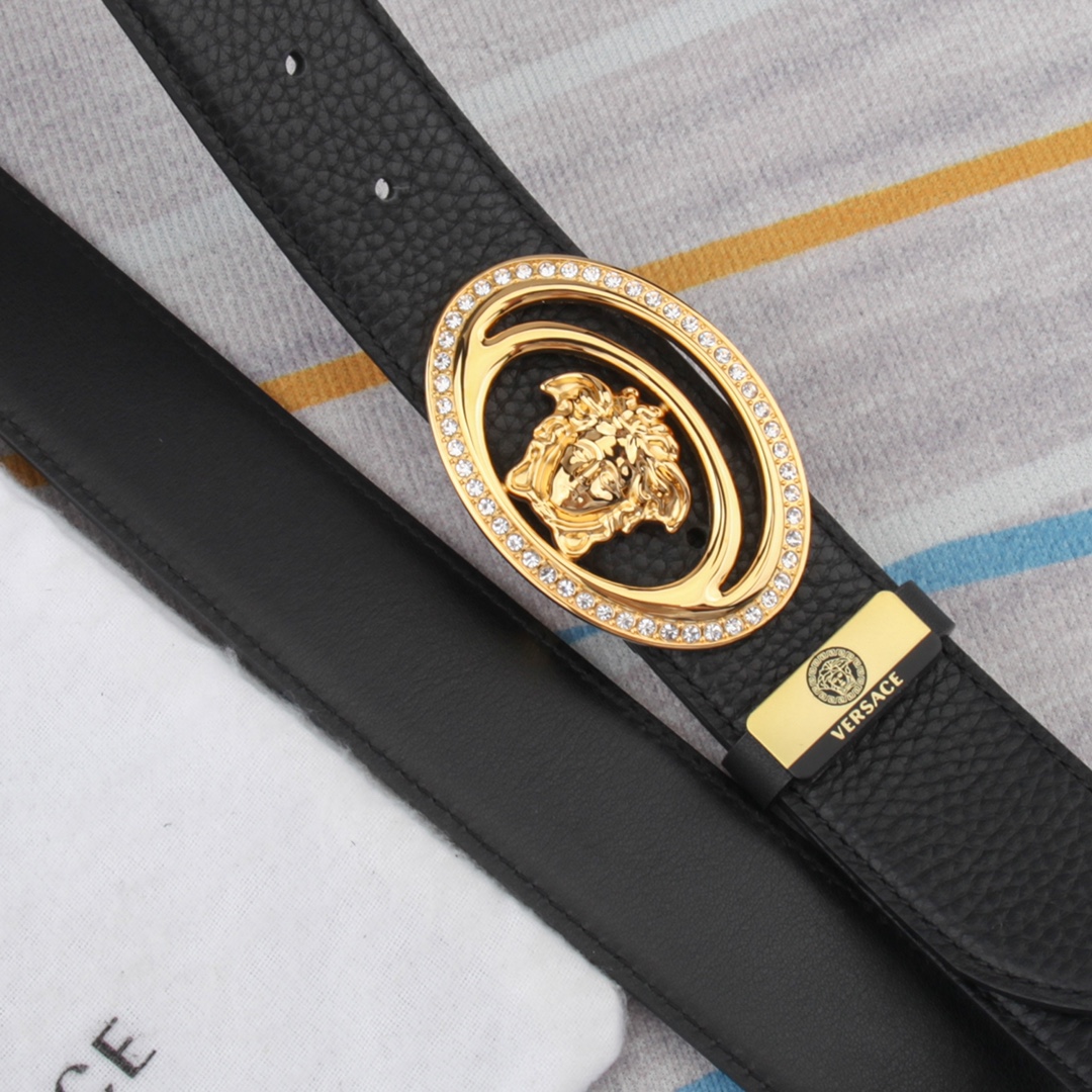 【VERSACE】(ヴェルサーチ) 3.8cmベルト メンズ-BRAND OFF