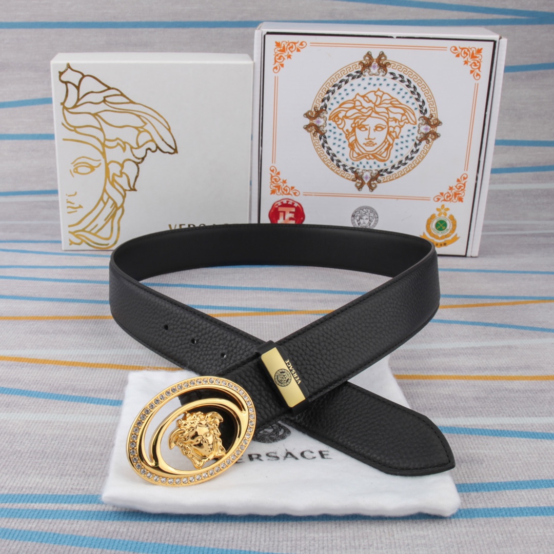 【VERSACE】(ヴェルサーチ) 3.8cmベルト メンズ-BRAND OFF