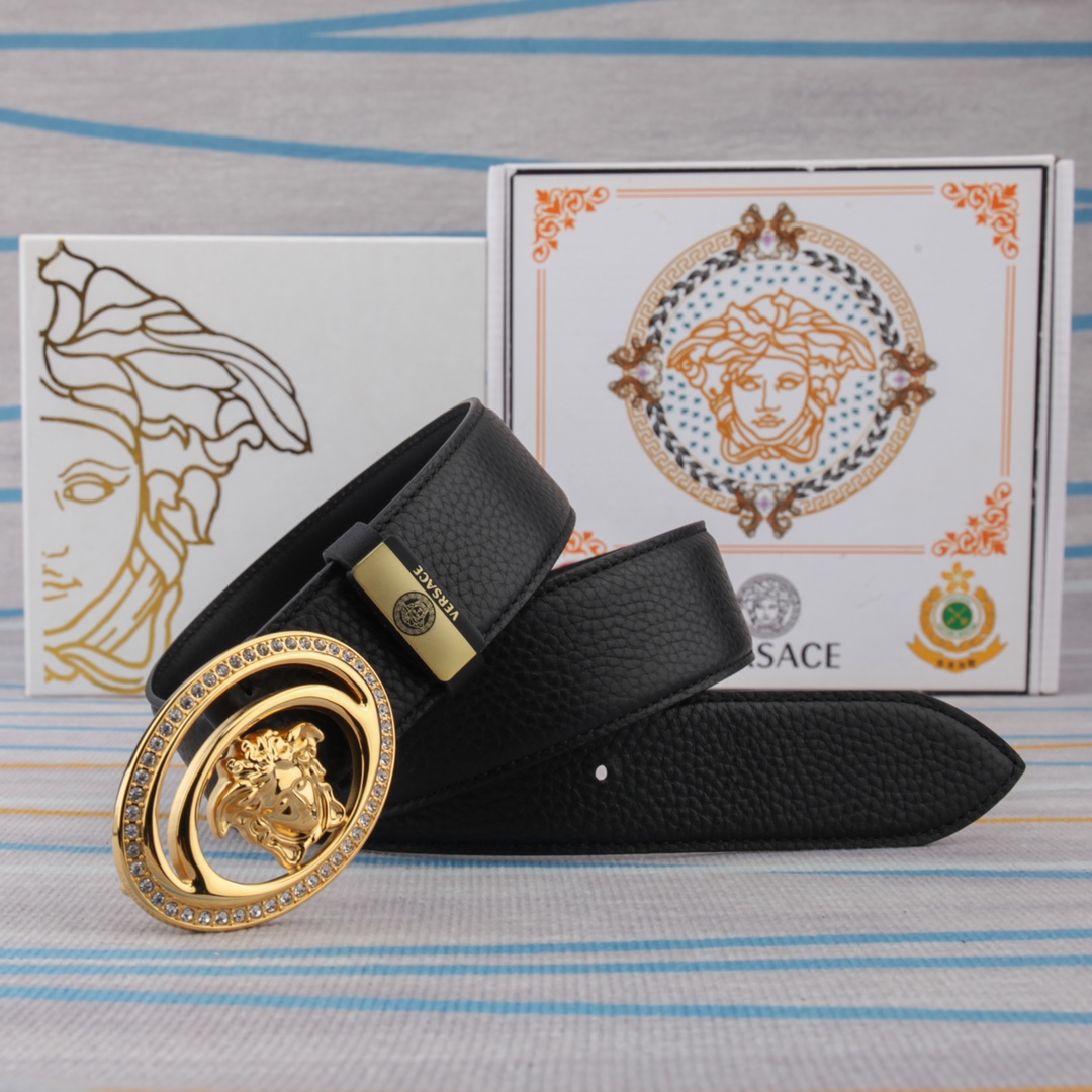【VERSACE】(ヴェルサーチ) 3.8cmベルト メンズ-BRAND OFF
