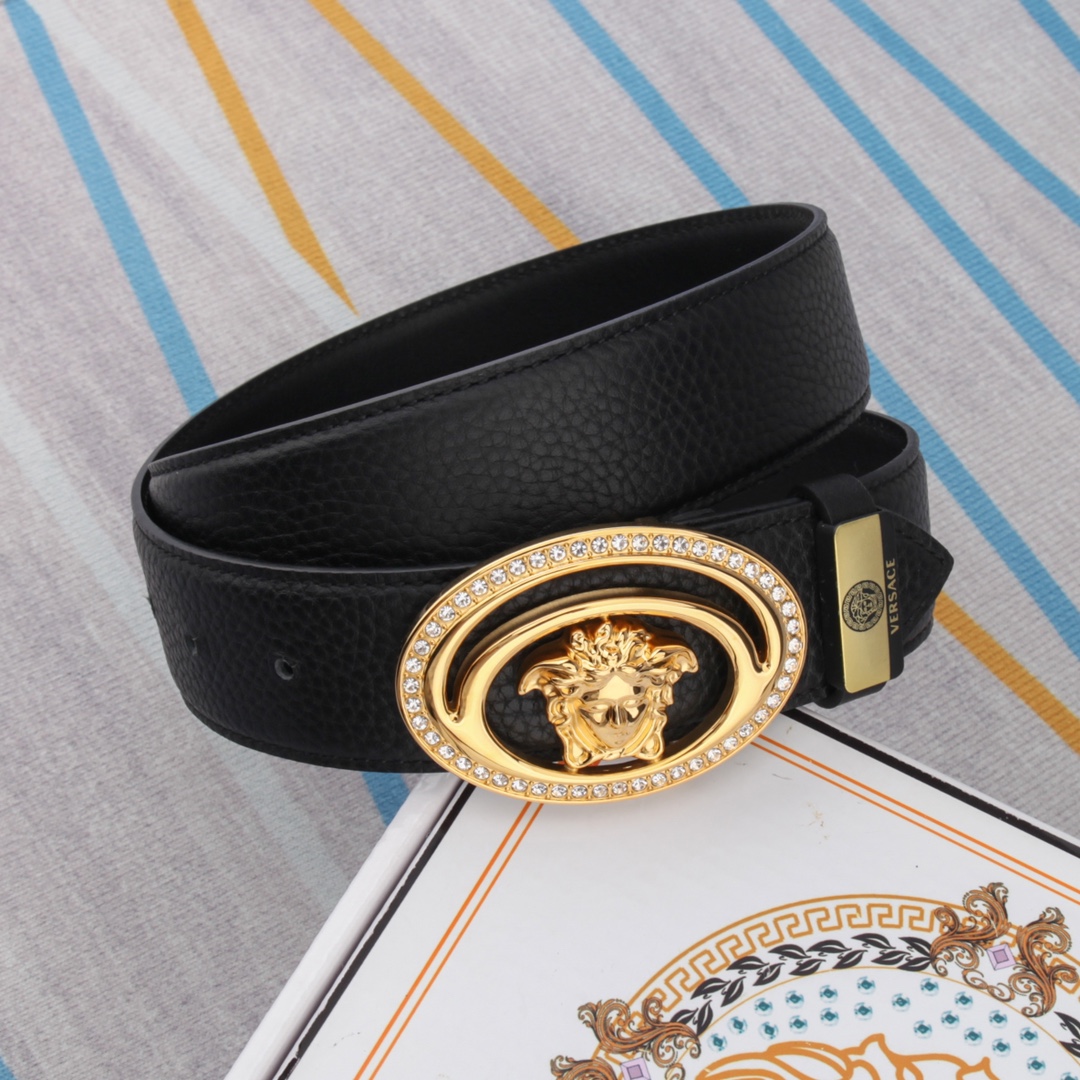 【VERSACE】(ヴェルサーチ) 3.8cmベルト メンズ-BRAND OFF