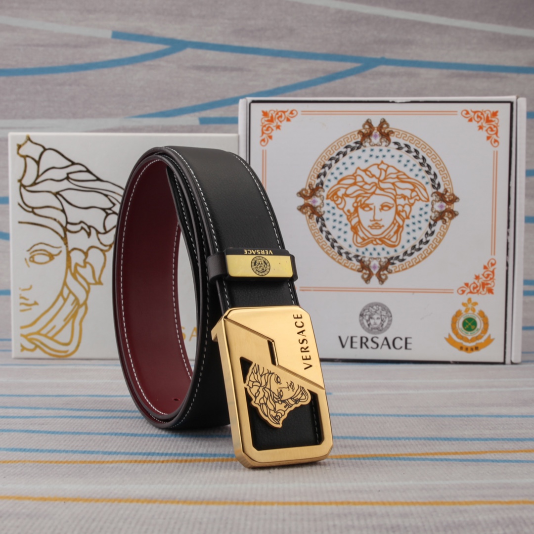 【VERSACE】(ヴェルサーチ) 3.8cmベルト メンズ-BRAND OFF