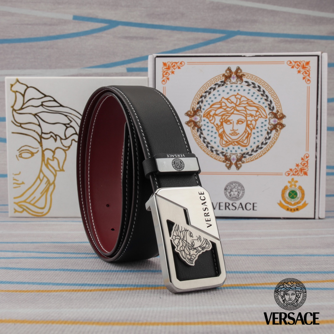 【VERSACE】(ヴェルサーチ) 3.8cmベルト メンズ-BRAND OFF