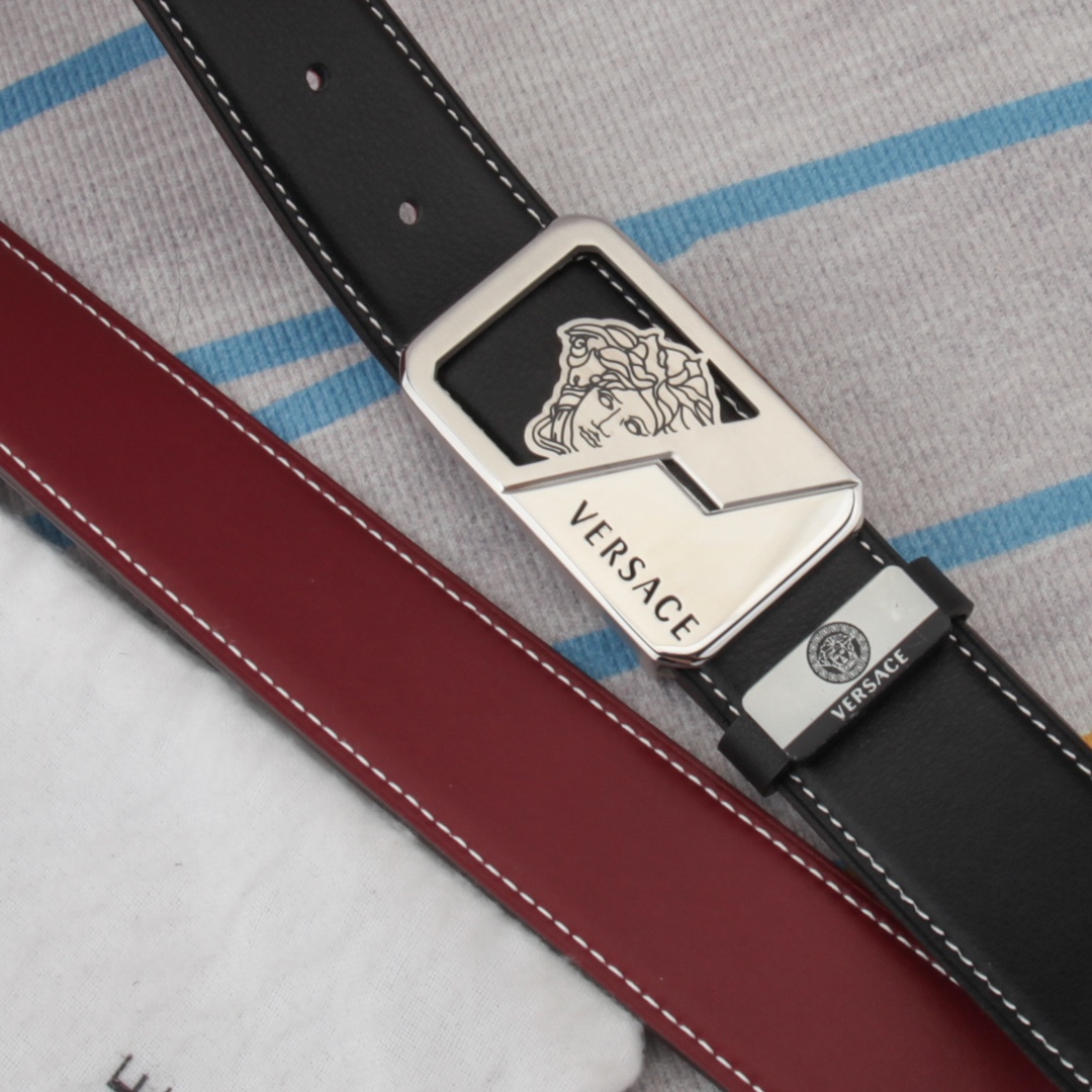 【VERSACE】(ヴェルサーチ) 3.8cmベルト メンズ-BRAND OFF