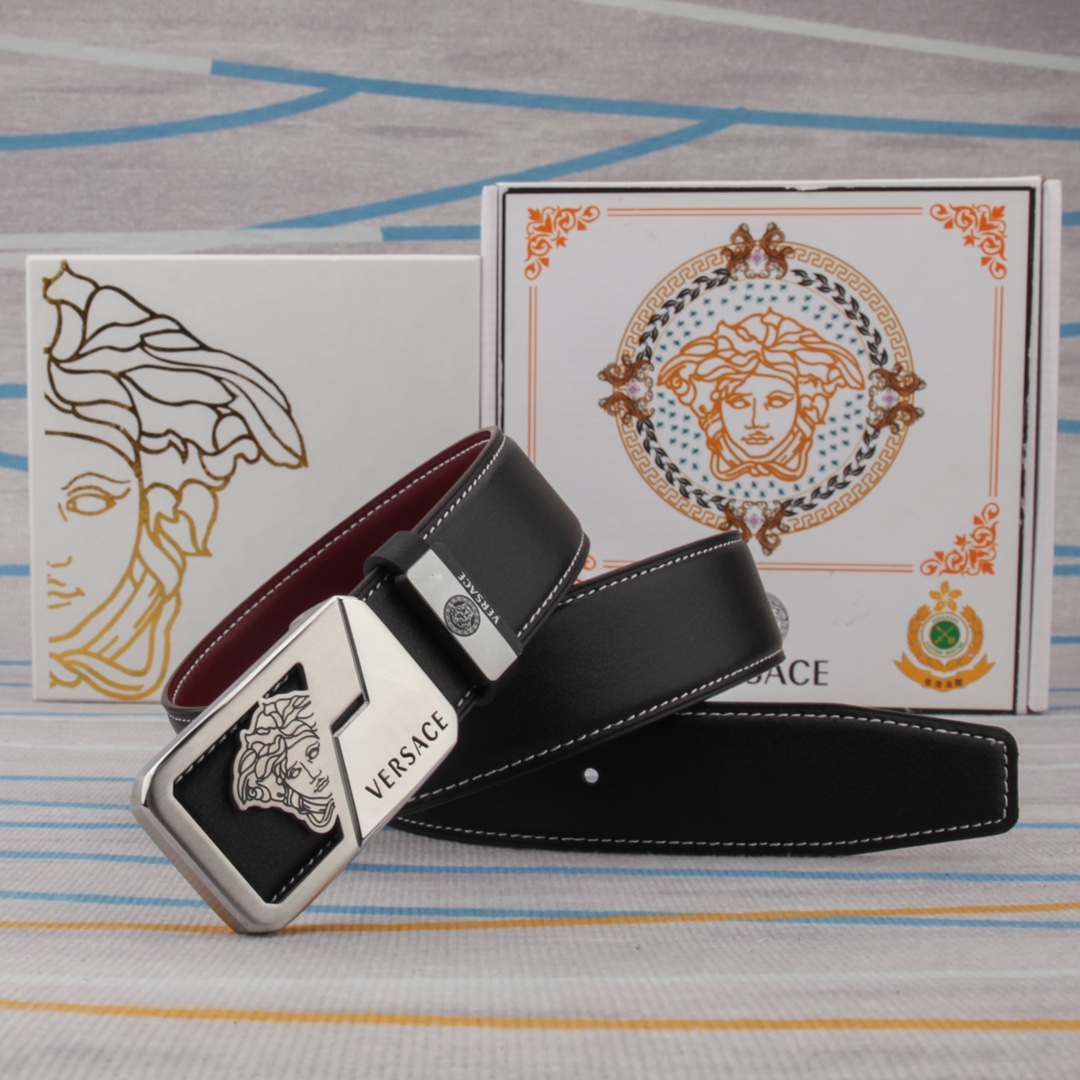 【VERSACE】(ヴェルサーチ) 3.8cmベルト メンズ-BRAND OFF