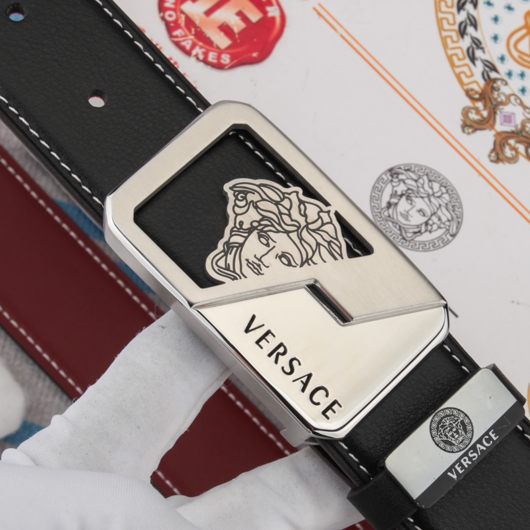 【VERSACE】(ヴェルサーチ) 3.8cmベルト メンズ-BRAND OFF